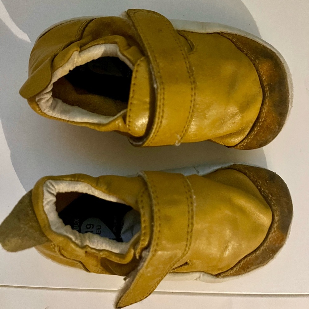 Yellow Bobux leather Toddler sneakers